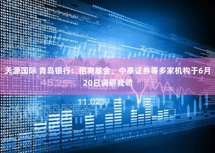 天源国际 青岛银行：招商基金、中泰证券等多家机构于6月20日调研我司