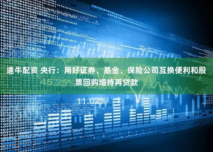 速牛配资 央行：用好证券、基金、保险公司互换便利和股票回购增持再贷款